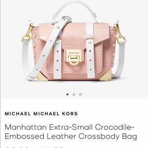 NWT NEW michael kors manhattan xs embossed